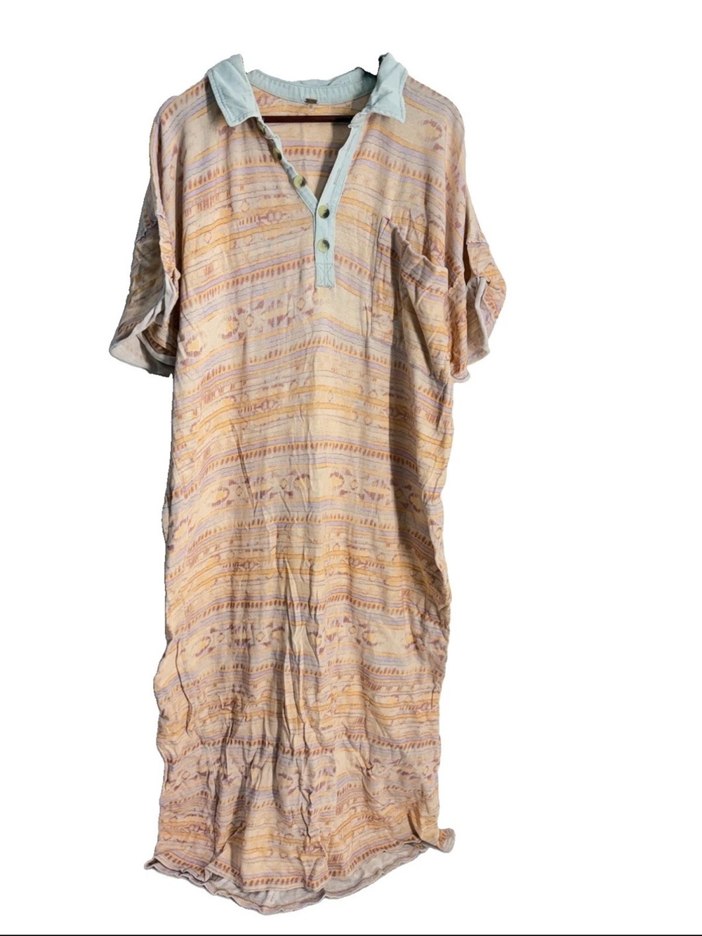 Free People Arizona Tee Midi Tshirt Dress Aztec Multicolor Size XL - Picture 12 of 14